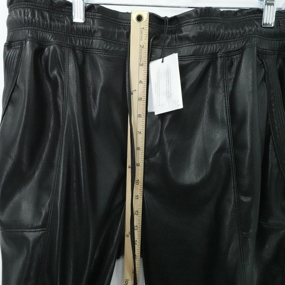 Melissa Nepton Kaja Pants Womens XL‎ Black Faux Leather Jogger Minimalist Casual - Picture 5 of 11